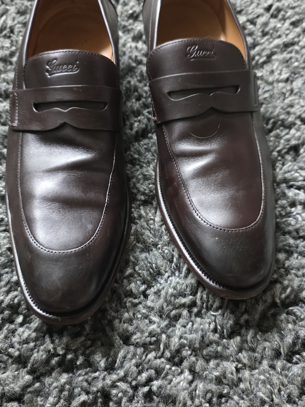 Gucci Dark Brown Leather Penny Loafers - Picture 10 of 16